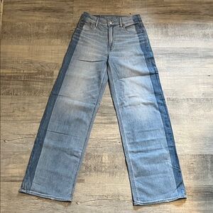 American Eagle Outfitters Light and Dark Blue Denim Jeans